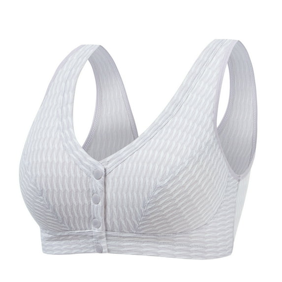 Loopsun Plus Size Bras for Women, Woman Oversized Strapless Bra with Cotton Design Style Front Buckle Underwear Purple 85B