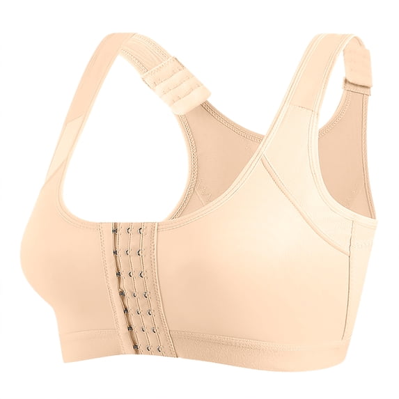 Loopsun Plus Size Bras for Women, Women Solid Color Soft and Comfortable without Steel Rings Gathering To A Large Bra Khaki 4XL