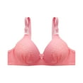 thumbnail image 1 of Loopsun Plus Size Bras for Women, Womens Embroidered Glossy Comfortable Breathable Bra Underwear No Rims Watermelon Red 38, 1 of 5