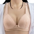 thumbnail image 1 of Loopsun Plus Size Bras for Women, Womens Nursing Bra Front Release Glossy Comfortable Breathable Bra Underwear No Rims Beige 42, 1 of 5