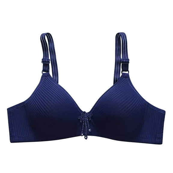 Loopsun Plus Size Bras for Women, Womens Nursing Bra Front Release Glossy Comfortable Breathable Bra Underwear No Rims Dark Blue 36