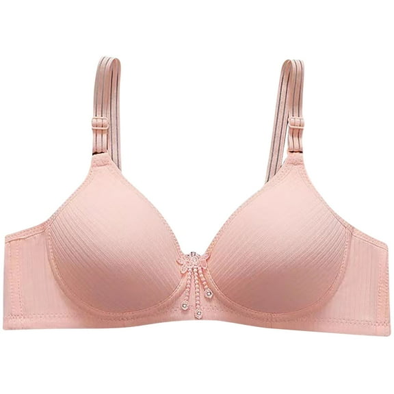 Loopsun Plus Size Bras for Women, Womens Nursing Bra Front Release Glossy Comfortable Breathable Bra Underwear No Rims Pink 40