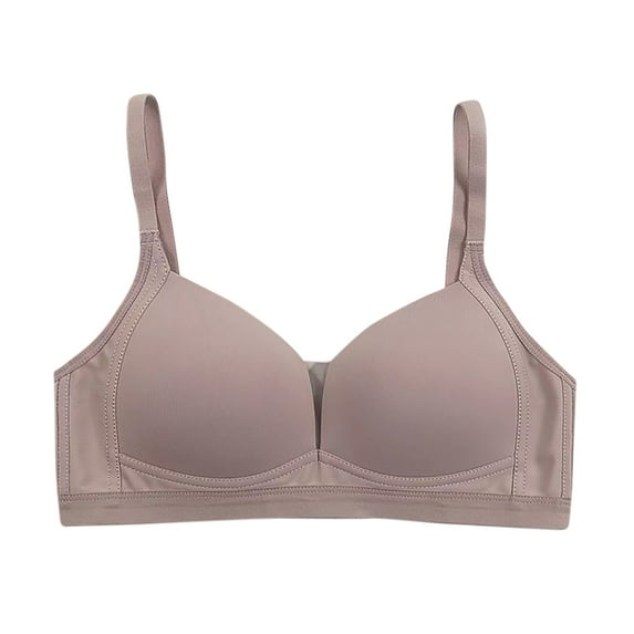 Loopsun Plus Size Bras for Women, Womens Oversized Bra Thin Cotton Cup Gathered Underwear Bra Large Chest Small Appearance Khaki M