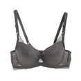thumbnail image 1 of Loopsun Plus Size Bras for Women, Womens Oversized Bra Ultra Thin without Sponge Lingerie and Lace Large Chest Appears Smaller Dark Gray XL, 1 of 5