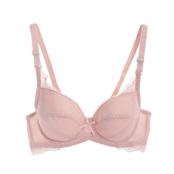 Loopsun Plus Size Bras for Women, Womens Oversized Bra Ultra Thin without Sponge Lingerie and Lace Large Chest Appears Smaller Pink XL