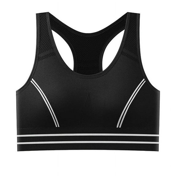 Loopsun Plus Size Bras for Women, Womens Solid Color Oversized Yoga Fitness Back Shaping Quick Drying Sports Bra and Underwear Black XL