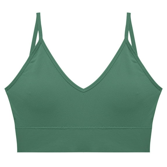 Loopsun Plus Size Bras for Women, Womens Solid Color Underwear Gathered without Steel Rings Suspender Beautiful Back Bra Green M
