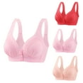 thumbnail image 1 of Loopsun Plus Size Bras for Women, 3PC Womens No Steel Ring Lactation Bra Back Adjustment Yoga Running Bra Hot Pink M, 1 of 4
