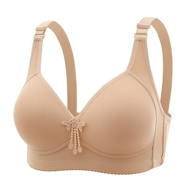 Summer Savings Clearance 2025! Loopsun Plus Size Bras for Women, Woman Color Thin and Steel Hoop Gathered Breathable Underwear for Daily Bras Beige L