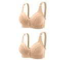 thumbnail image 1 of Loopsun Plus Size Bras for Women, Womens Embroidered Glossy Comfortable Breathable Bra Underwear No Rims Beige 42, 1 of 4