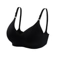 thumbnail image 1 of Loopsun Plus Size Bras for Women, Womens Embroidered Glossy Comfortable Breathable Bra Underwear No Rims Black M, 1 of 4