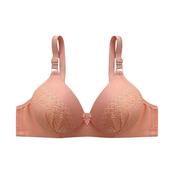 Loopsun Plus Size Bras for Women, Womens Embroidered Glossy Comfortable Breathable Bra Underwear No Rims Purple 36