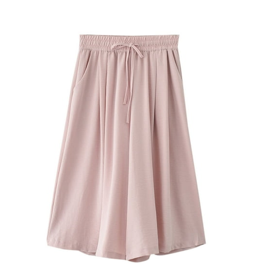 Loopsun Womens Pants,Wide Leg Pants, Womens Casual Daily Solid Loose Wide Straight Leg Home Pants Pink XL