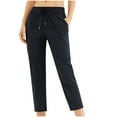 thumbnail image 1 of Loopsun Womens Pants, Yoga Pants, Womens Casual High Waisted Yoga Capris Black M, 1 of 2