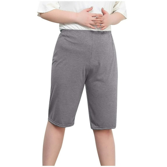 Loopsun Plus Size Womens Shorts, Summer Shorts for Women, Women's Casual Fashion Solid Shorts Thin Loose Large Size Sports Pants Gray XXXL