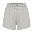 thumbnail image 1 of Loopsun Plus Size Womens Shorts, Summer Shorts for Women, Women's High Waist Drawstring Sports Loose Casual Wide Leg Shorts Gray XXL, 1 of 5