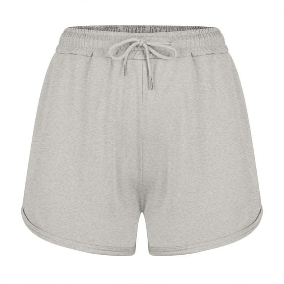 Loopsun Plus Size Womens Shorts, Summer Shorts for Women, Women's High Waist Drawstring Sports Loose Casual Wide Leg Shorts Gray XXL