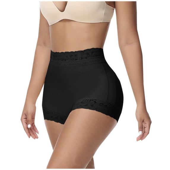 Loopsun Plus Size Womens Shorts, Summer Shorts for Women, Women's Solid Lace High Waist Leggings Briefs Shorts Black L