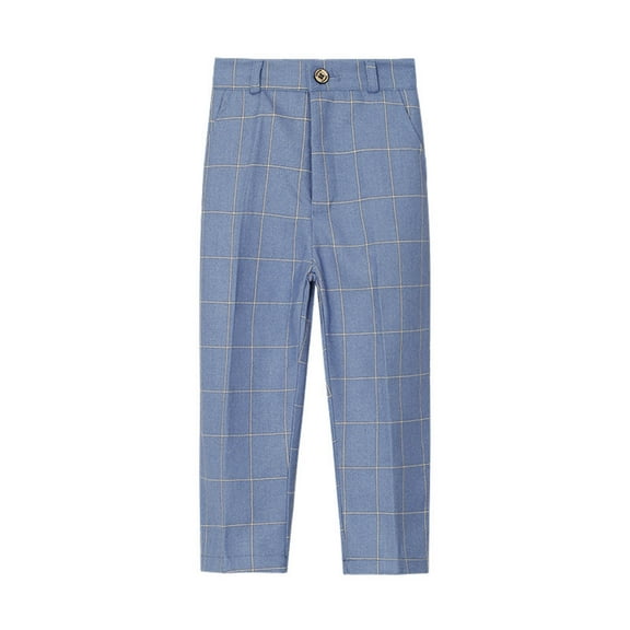 Loopsun Toddler Boys' School Uniform Pant, Toddler Kids Big Boy Fashion Cute Solid Color Stripe Casual School Uniform Suit Pants Trousers Blue
