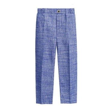 Summer Savings Clearance 2025! Loopsun Toddler Boys' School Uniform Pant, Toddler Kids Big Boy Fashion Cute Solid Color Stripe Casual School Uniform Suit Pants Trousers Blue
