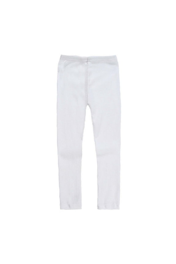 Toddler Girl Leggings, Toddler Boys Girls Cotton High Waist Stretch Knit Solid Color Plus Keep Warm Casual Leggings Pants White 2T