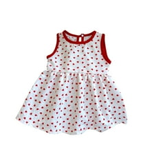 Loopsun Toddler Summer Dresses, Children's Girls Summer Sleeveless Round Neck Casual Loose Dress Red 2-3 Years