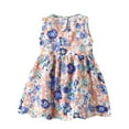 thumbnail image 1 of Loopsun Toddler Summer Dresses, Girl's Sleeveless Printed Dress Fashionable and Princess Dress Breathable Comfortable Dress Purple 3-5 Years, 1 of 3