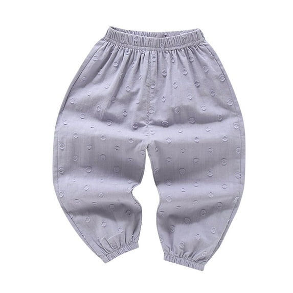 Summer Savings Clearance 2025! Loopsun Toddler Summer Pants, 2-10 Years Children's Fashion Solid Mid Waist Mosquito Proof Pants Gray 8-10 Years
