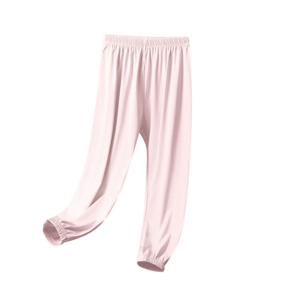 Loopsun Toddler Summer Pants, Casual Pants for Boys Girls, Children's Boys and Girls Solid Summer Casual Comfortable Leggings Pants Pink 5-6 Years