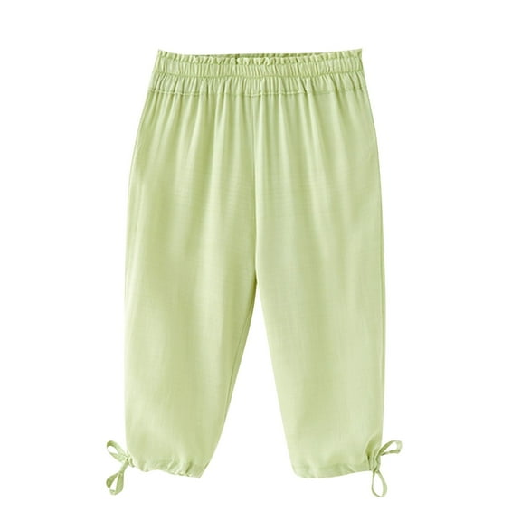 Loopsun Toddler Summer Pants, Casual Pants for Boys Girls, Children's Mosquito Repellent Summer Solid Thin Breathable and Cool Pants Green 2-3 Years