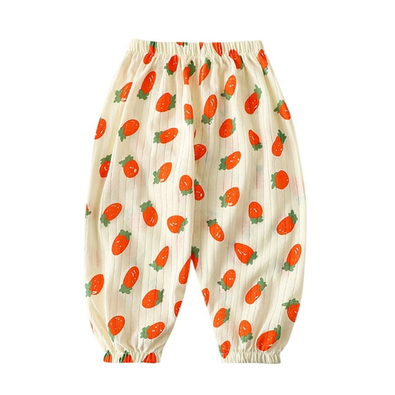 Loopsun Toddler Summer Pants, Child's Summer Printed Boys And Girls Kids Long Mosquito Proof Pants Red 3-4 Years
