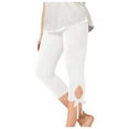 thumbnail image 1 of Loopsun Toddler Summer Pants, Leggings for Girls, Toddler Kids Girls Fashion Solid Summer Yoga Sports Cropped Pants White 8-9 Years, 1 of 4