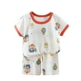 thumbnail image 1 of Loopsun Toddler Summer Sets, Fashion Boys and Girls Casual Short Sleeve Tops Round Neck Printed Short Pants Sets White 3-4 Years, 1 of 3