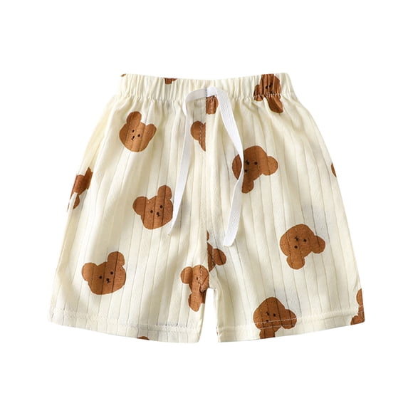 Loopsun Toddler Summer Shorts, Child's Summer Printed Boys And Girls Botton Short Pants Coffee 1-2 Years