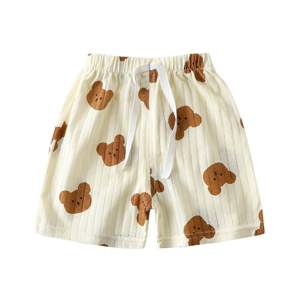 Loopsun Toddler Summer Shorts, Child's Summer Printed Boys And Girls Botton Short Pants Coffee 2-3 Years
