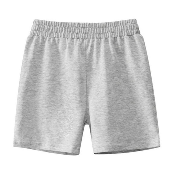 Loopsun Toddler Summer Shorts, Child's Summer Solid Boys And Girls Botton Short Pants Gray 4-6 Years