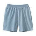 thumbnail image 1 of Loopsun Toddler Summer Shorts, Child's Summer Solid Boys And Girls Botton Short Pants Light Blue 6-8 Years, 1 of 5