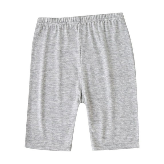 Loopsun Toddler Summer Shorts, Children's Summer Solid Color Casual High Waisted Five Quarter Pants Gray 3-4 Years