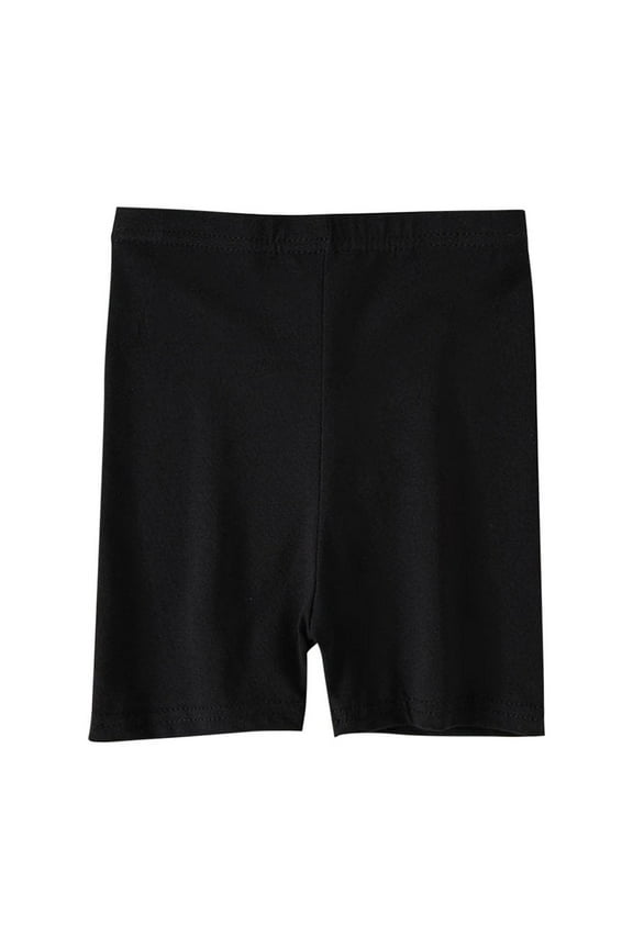 Toddler Summer Shorts, Children's Summer Solid Color Casual High Waisted Leggings Shorts Black 4-5 Years