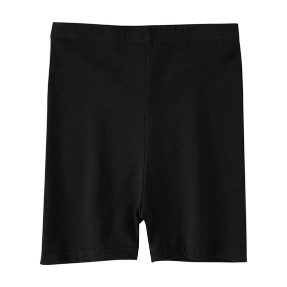 Loopsun Toddler Summer Shorts, Children's Summer Solid Color Casual High Waisted Leggings Shorts Black 5-6 Years