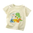 thumbnail image 1 of Loopsun Toddler Summer Tops, Boys and Girls Printed Short Sleeves Round Neck T-shirts Beige 5-6 Years, 1 of 3