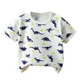 thumbnail image 1 of Loopsun Toddler Summer Tops, Children's Summer Boys And Girls Printed Round Neck Short Sleeve T-shirt Top White 3-4 Years, 1 of 3