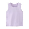 thumbnail image 1 of Loopsun Toddler Summer Tops, Shirts For Kids Sleeveless Solid T-Shirt Round Neck Crop Top For Girls And Boy Purple 7-8 Years, 1 of 4
