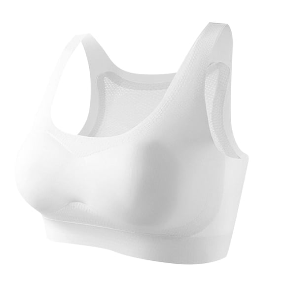 Loopsun Training Bras for Girls, Middle Aged Girls' Sports Comfortable Breathable No Steel Ring Thin with Built-in Chest Cushion Underwear Bra White 12-14 Years