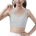 thumbnail image 1 of Loopsun Training Bras for Girls, Young Girls Solid Color Soft Comfortable Breathable Children Thin Bra Underwear Gray 12-13 Years, 1 of 5