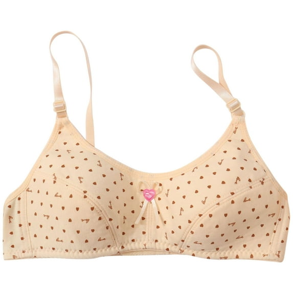 Loopsun Training Bras for Girls, Young Girls Solid Color Soft Comfortable Breathable Children Thin Bra Underwear Khaki 4-5 Years