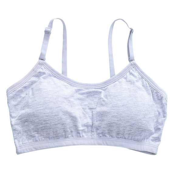 Loopsun Training Bras for Girls, Girls Primary and Secondary School Solid Comfortable Camisole Bra Gray 12-13 Years