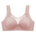 thumbnail image 1 of Loopsun Womens Bra Plus Size, Bras for Women, Woman's Solid Thin Style Breathable Back Buckle Bra without Steel Rim Pink XXL, 1 of 5