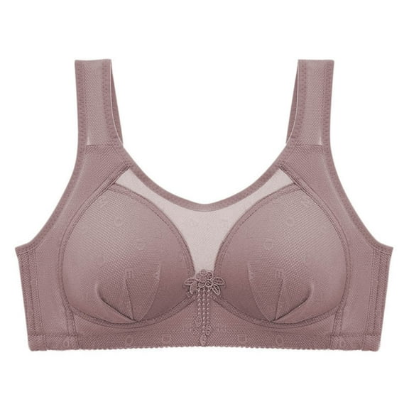 Loopsun Womens Bra Plus Size, Bras for Women, Woman's Solid Thin Style Breathable Back Buckle Bra without Steel Rim Purple M