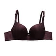 thumbnail image 1 of Loopsun Womens Bra Plus Size, Bras for Women, Women's Daily Adjustable Underwear Gathered Thin Solid Bra without Steel Ring Coffee 36/80BC, 1 of 3